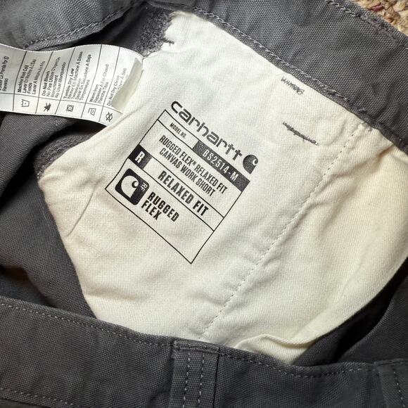 Carhartt Rugged Flex Short 36 Gray Relaxed Fit Canvas Utility Work 9'' Inseam - Picture 3 of 7